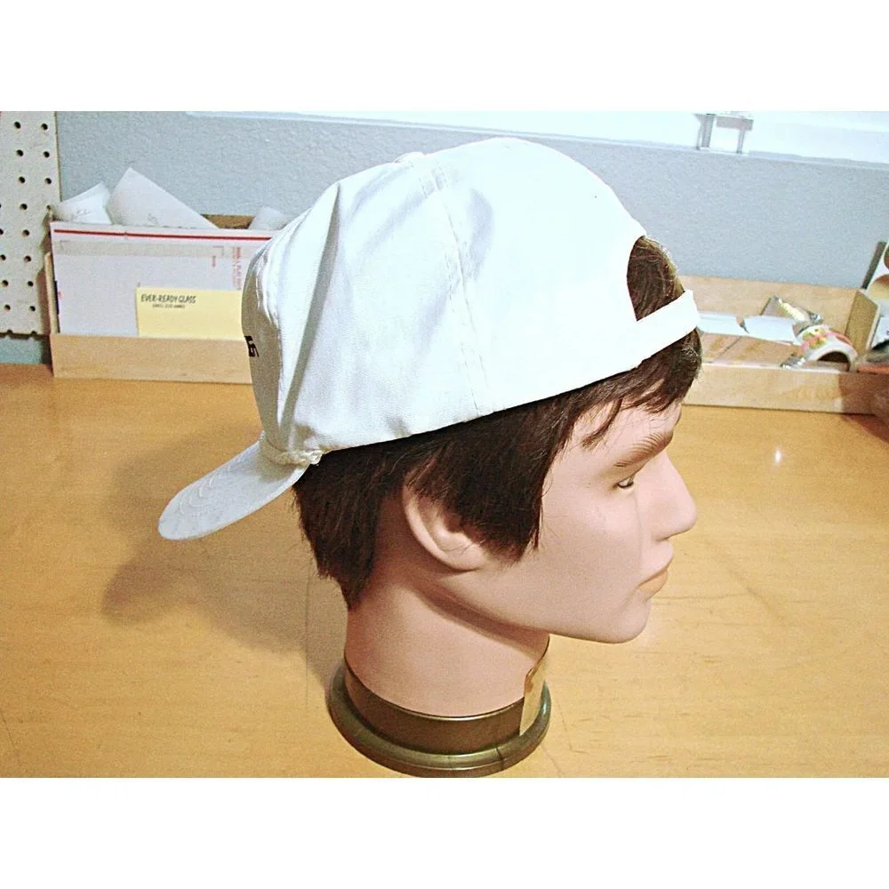 Vintage Perkin Elmer Adjustable Clip Back Baseball Cap Nissin Unisex Adult White